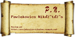 Pavlekovics Nikétás névjegykártya